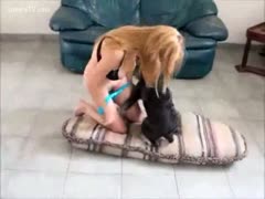 Beautiful Unfathomably, a married harlot sucks her faithful dog's cock.